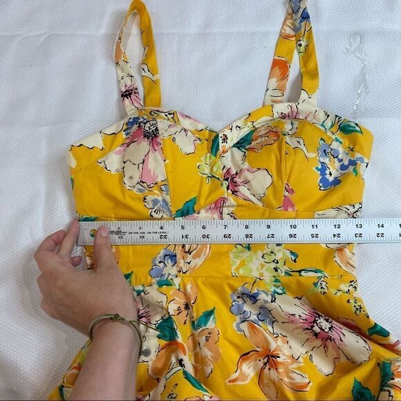 Bailey Blue Yellow Floral Pin Up Style Dress - Picture 5 of 10
